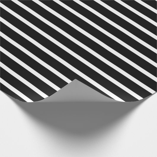 Eenvoudige zwarte witte strepen met elegant cadeaupapier (Hoek)
