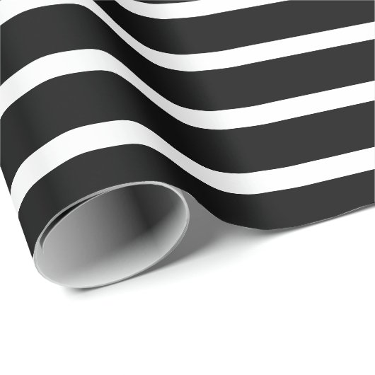 Eenvoudige zwarte witte strepen met elegant cadeaupapier (Rol Hoek)