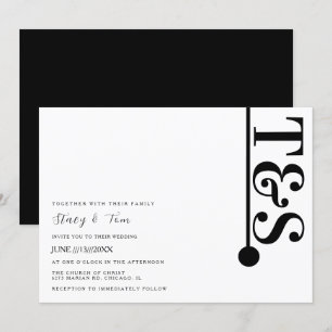 Eenvoudige Zwarte Witte Typografie Lijn Logo Huwel Kaart