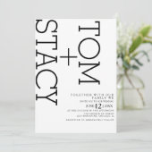 Eenvoudige Zwarte Witte Typografie Ultra Vet Huwel Kaart (Staand voorkant)