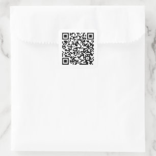 Eenvoudige zwarte, witte URL QR-code Vierkante Sticker
