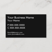 Eenvoudige zwarte witte visitekaartjes (Achterkant)