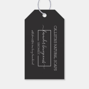 Eenvoudige zwarte witte zeep-verpakking — Productl Cadeaulabel