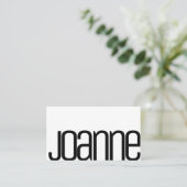 Eenvoudige zwarte zwarte, minimale moderne naam visitekaartje (Staand voorkant)