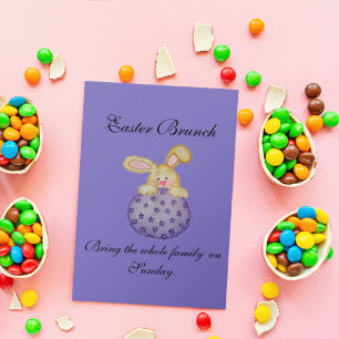 EENVOUDIGER BRUNCH BUNNY OP EGG-INVITATIE KAART