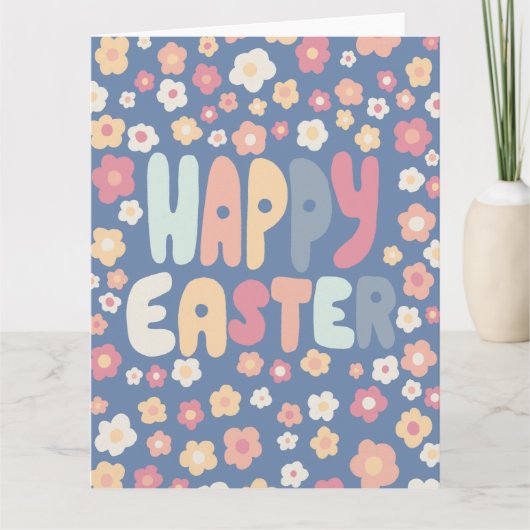 EENVOUDIGER Bubble Letters Colorful Spring CUSTOM Kaart (Voorkant)