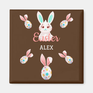 "EENVOUDIGER" BUNNY MAGNET MET GESPECKEERDE EIEREN MAGNEET
