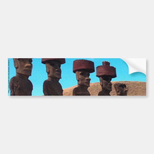 EENVOUDIGER ISLAND MET KOPEN BUMPERSTICKER (Voorkant)