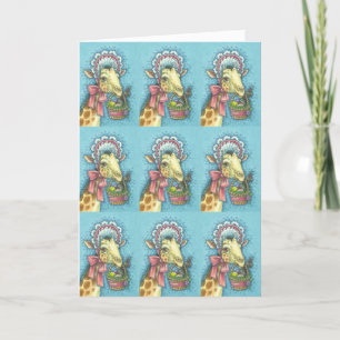 EENVOUDIGERE BONNET-GIRAFFE, HOLIDAY GREETING KAAR FEESTDAGEN KAART