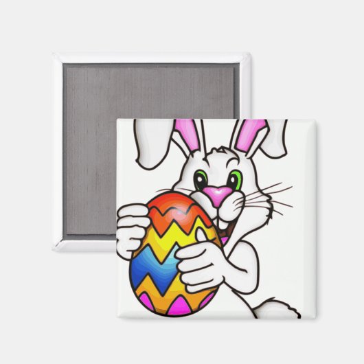 EENVOUDIGERE BUNNING MET KLEURSTOFEASTER EGG MAGNEET (Voorkant / Achterkant)