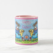 EENVOUDIGERE BUNNY RIDING CUTE CHICK IN BLAUWE EGG MOK (Midden)