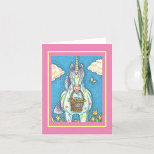 EENVOUDIGERE EGG BASKET UNICORN, FANTASY NOTE KAAR NOTITIEKAARTJE