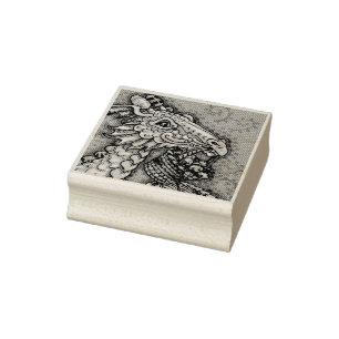 EENVOUDIGERE EGG DRAGON, FANTASY RUBBER STEMP 	RUBBERSTEMPEL