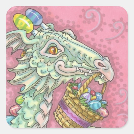 EENVOUDIGERE EGG DRAGON FANTASY STICKERS Sheet Squ (Voorkant)