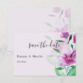 Eenvoudigheid van de kunstbloemen van de gewelddad save the date (Voorkant / Achterkant)