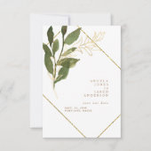 Eenvoudigheids Botanisch Goud & Wit sparen de Datu Save The Date (Voorkant)