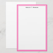 Eenvoudigheids DIY Lijst Wit, warm roze Briefpapier (Voorkant / Achterkant)