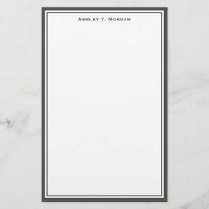 Eenvoudigheids-Dk Grijs/Wit Gepersonaliseerd Stati Briefpapier