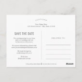 Eenvoudigheids EDITABLE KLEUR sparen de Datum Briefkaart (Achterkant)