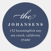 Eenvoudigheids Ronde Sticker van het Adres van de  (Voorkant)