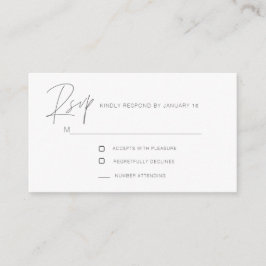 Eenvoudigste moderne RSVP-behuizing Kaart