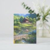 Eenzaam huis aan de rivier briefkaart (Staand voorkant)