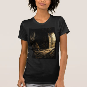 Eenzaam in de licht donkere grunge kunst shirt
