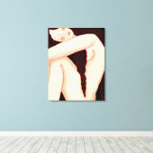 Eenzaamheid Abstract digitaal portret van een vrou Canvas Afdruk (Insitu (Houten vloer))