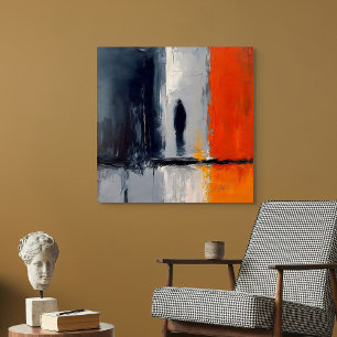 Eenzaamheid – Abstract figuur in stedelijke stilte Canvas Afdruk