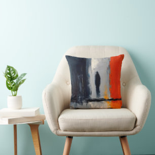 Eenzaamheid – Abstract figuur in stedelijke stilte Kussen