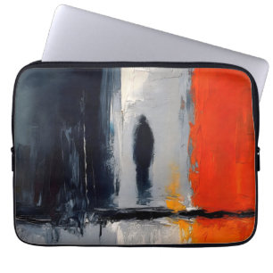 Eenzaamheid – Abstracte figuur in stedelijke stilt Laptop Sleeve