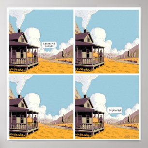 Eenzaamheid Eenzaamheid Cartoon Poster Print Wall