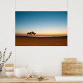 Eenzame boom in de zon in Koeweit Poster (Keuken)