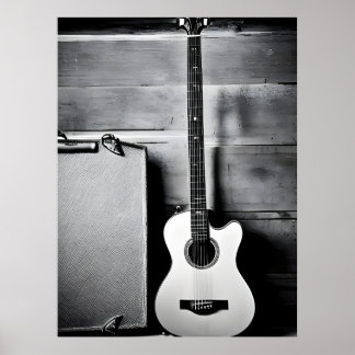 Eenzame gitaar poster