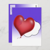 Eenzame hartballon briefkaart (Voorkant / Achterkant)