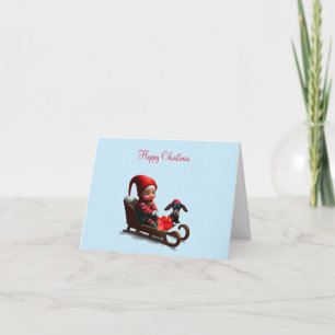 Eenzame Kerst Elf Kaart