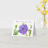 Eenzame Paarse Petunia Kaart (Gele Bloem)