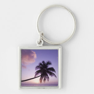 Eenzame palmboom bij zonsondergang, Coconut Grove Sleutelhanger
