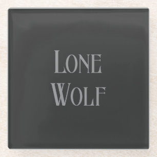Eenzame Wolf Mannetje Sigma Modern Minimalistisch Glazen Onderzetter