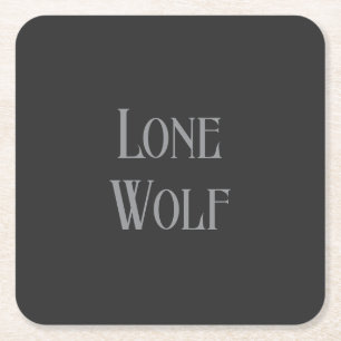 Eenzame Wolf Mannetje Sigma Modern Minimalistisch Vierkante Kartonnen Onderzetter