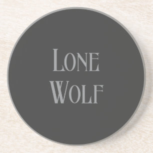 Eenzame Wolf Mannetje Sigma Modern Minimalistisch Zandsteen Onderzetter