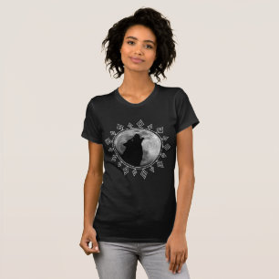 Eenzame Wolf volle maan mandala vrouwelijke wolf m T-shirt