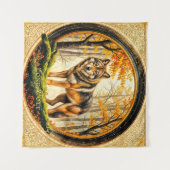 Eenzame Wolf Wandkleed (Voorkant (horizontaal))