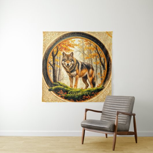 Eenzame Wolf Wandkleed (In situ)
