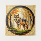 Eenzame Wolf Wandkleed (Voorkant)