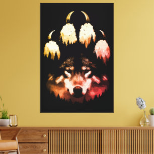 Eenzame Wolf. Wilde Ziel Canvas Afdruk