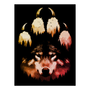 Eenzame Wolf. Wilde Ziel Perfect Poster