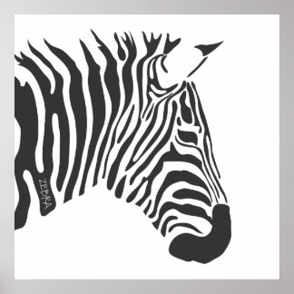 Eenzame zebra poster