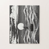 Eenzame zeilboot 's nachts in een stormachtig Zee Legpuzzel (Verticaal)