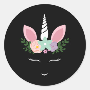 Eenzijdig gezicht wimpers Halloween kostuum met fl Ronde Sticker